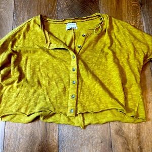 Cropped Boho Mustard Yellow Top